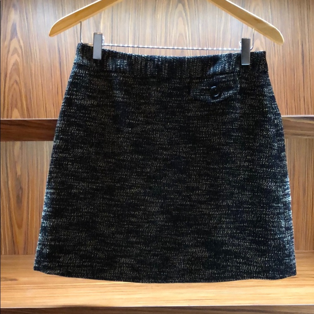 Twill tan and black mini skirt